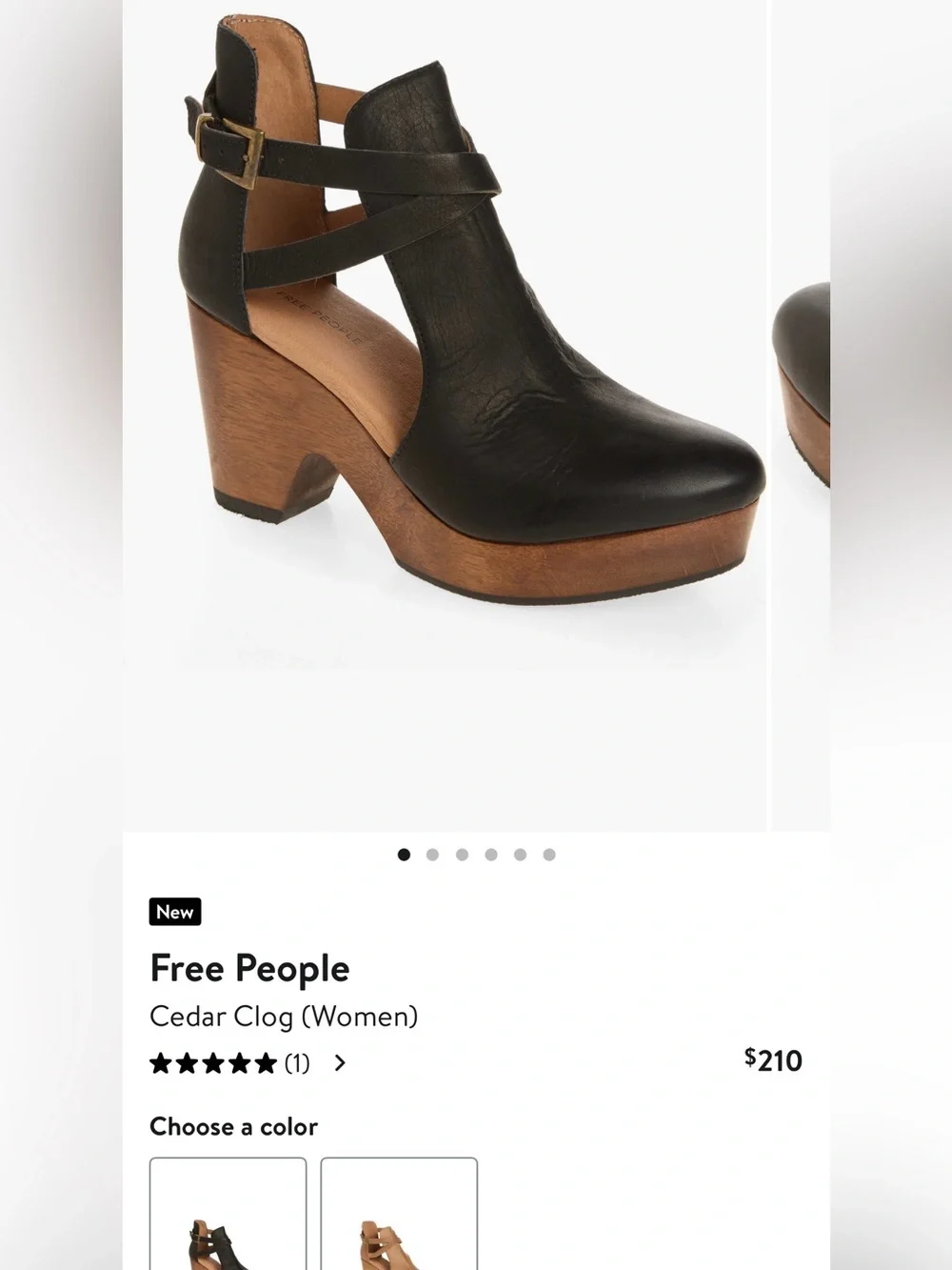 Free People Cedar Clog - Black Suede Platforms with Straps -  NEVER WORN Sz 39/9